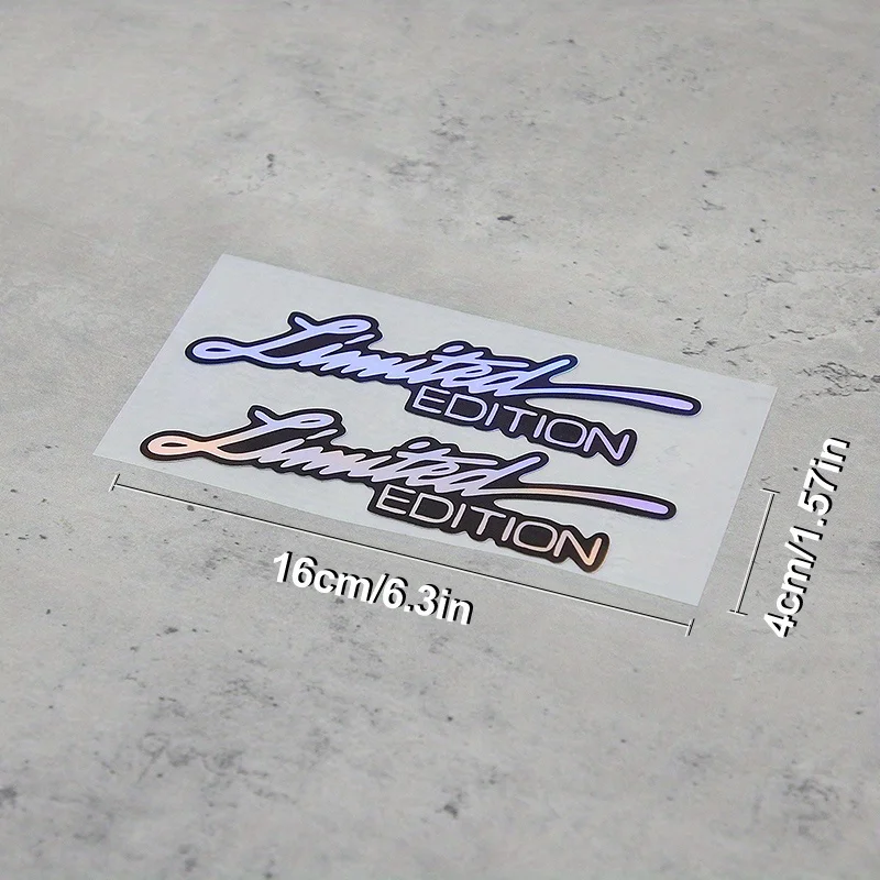 2Pcs/Set Holographic Black White Limited Edition Stickers Waterproof Vinyl Decals for Car Motorcycle Bike Decor