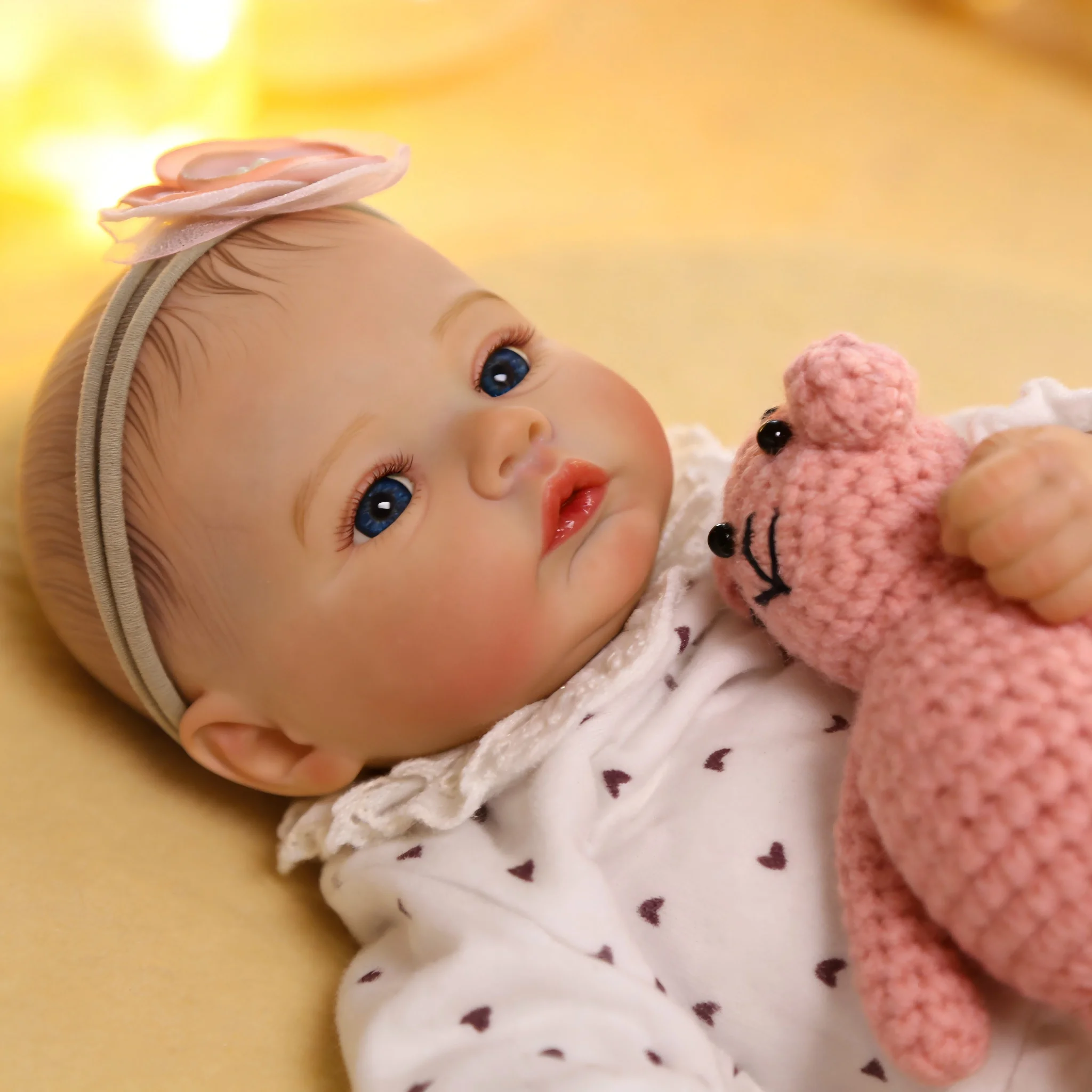 دمى أطفال واقعية - دمية سيليكون نابضة بالحياة بطول 18 بوصة، جسم كامل من الفينيل، قابلة للوضع في وضعيات مختلفة، تشبه الطفل حديث الولادة النائم