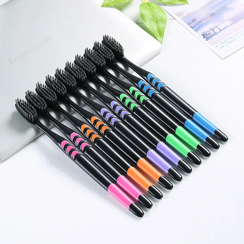 10PCS Toothbrush Natural Bamboo Toothbrushes Set Soft Bristle Charcoal Teeth Whitening Bamboo Toothbrushes Soft Dental Oral Care