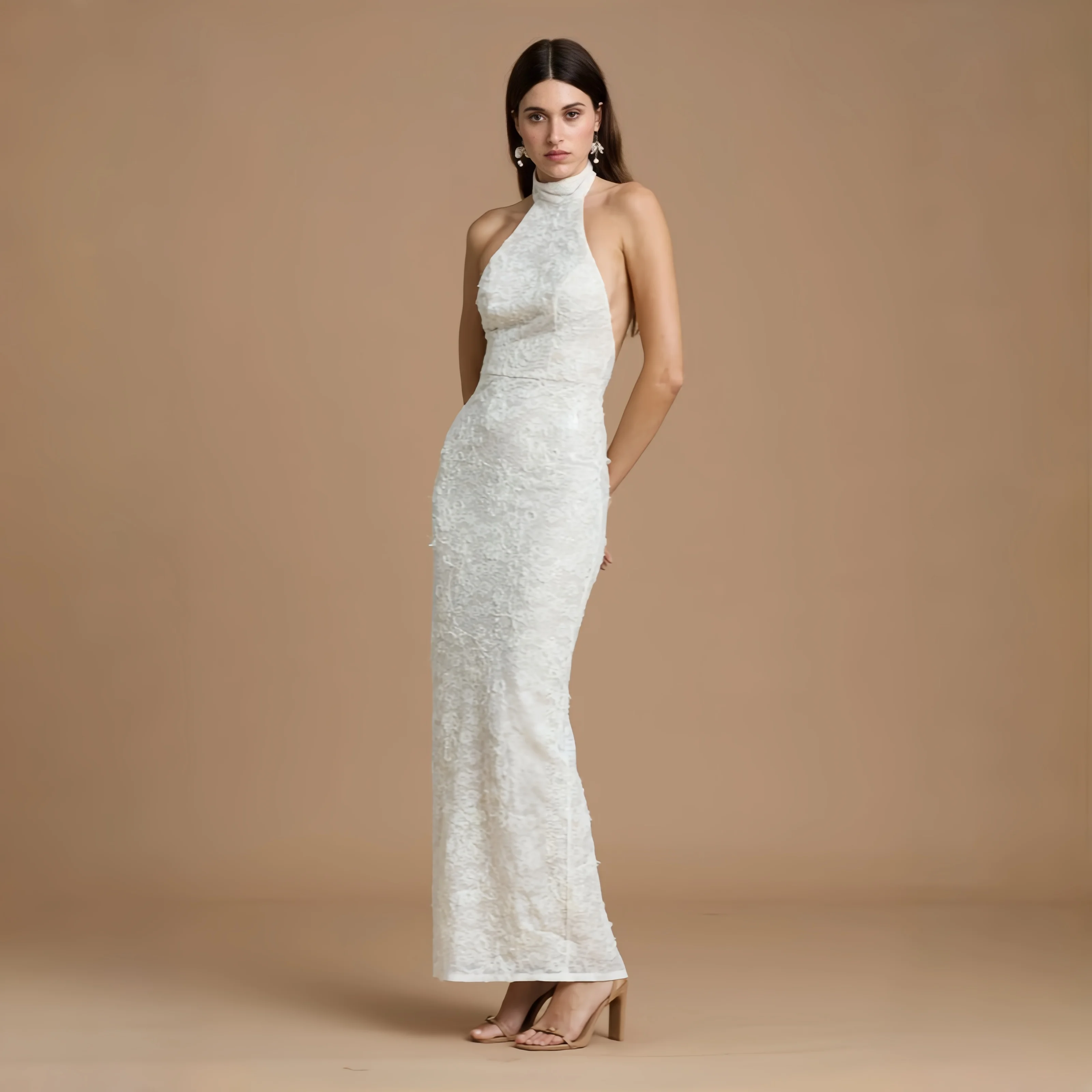 2026 New White Lace Halter Neck Maxi Dress Elegant Backless Bodycon Evening Dresses Prom Evening Cocktail Dresses
