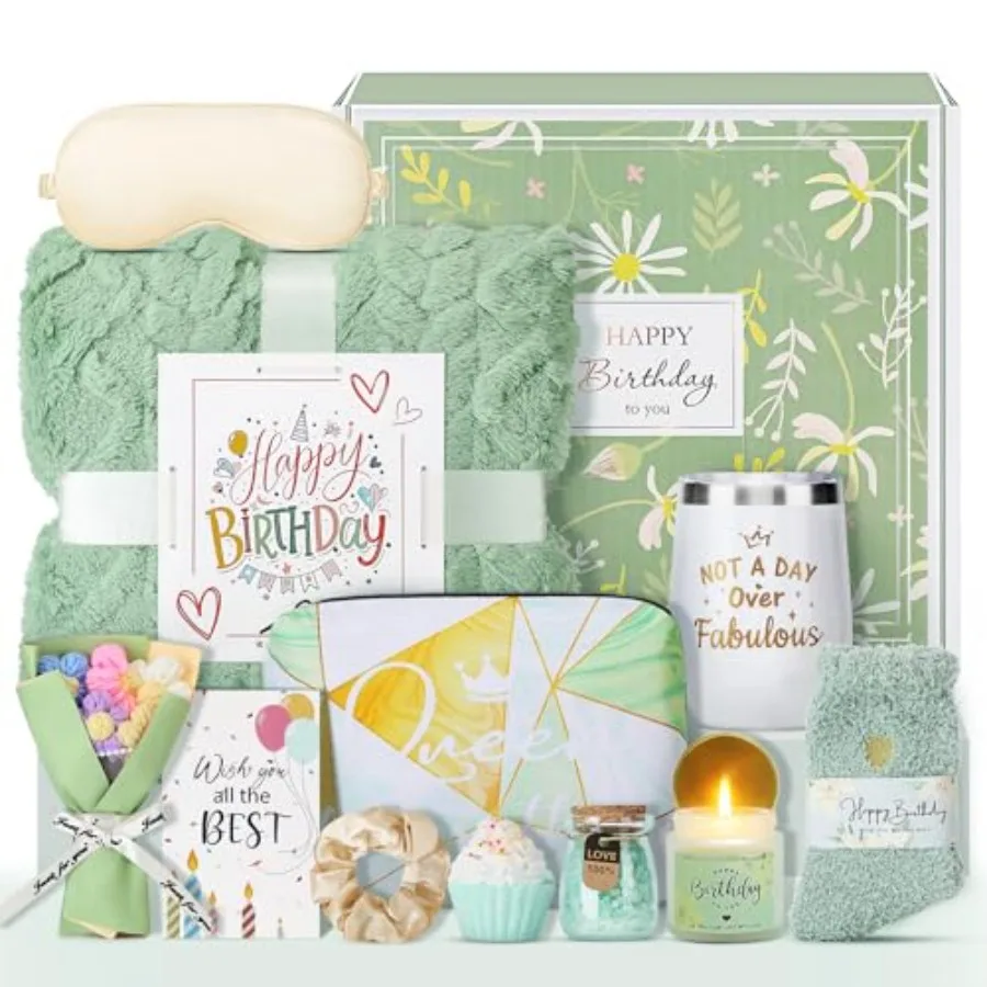 

Подарки на день рождения для женщин: уникальный набор из 13 предметов в корзине для мамы, лучшей подруги, сестры, жены, девушки, коллеги, лучшей подруги.