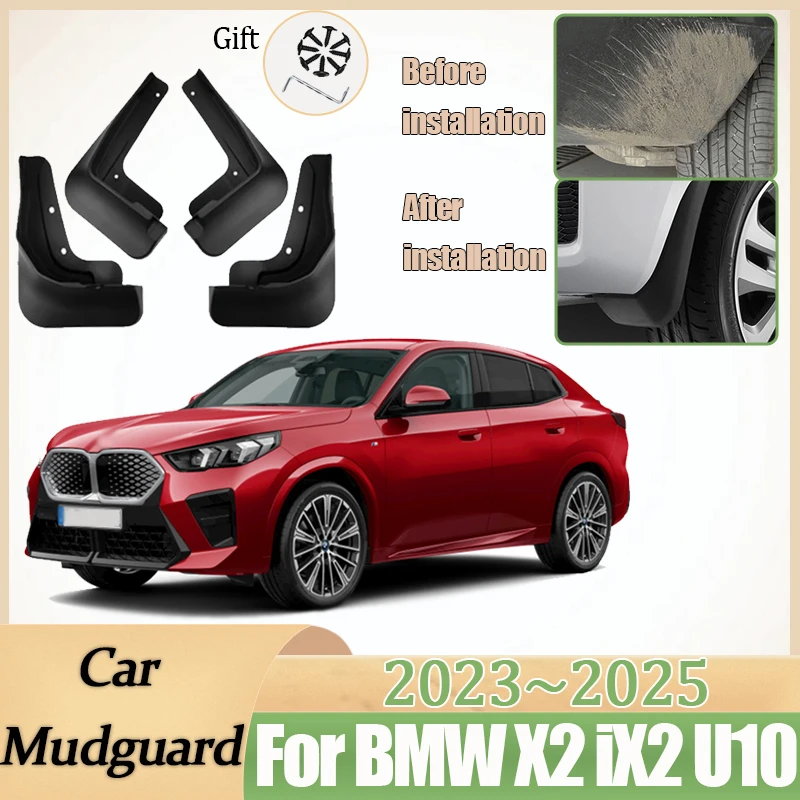 

For BMW X2 Accessories iX2 U10 2023 2024 2025 Car Mudguards Anti-scratch Front Rear Wheel Protect Fender Splash Mud Flaps Guard