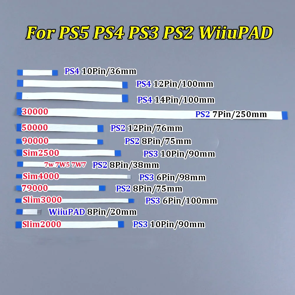10pcs For PS3 Slim 2000 2500 3000 4000 Power Reset Switch Ribbon Flex Cable for PS4 Charging Board for PS2 79 77 75 70000 90000