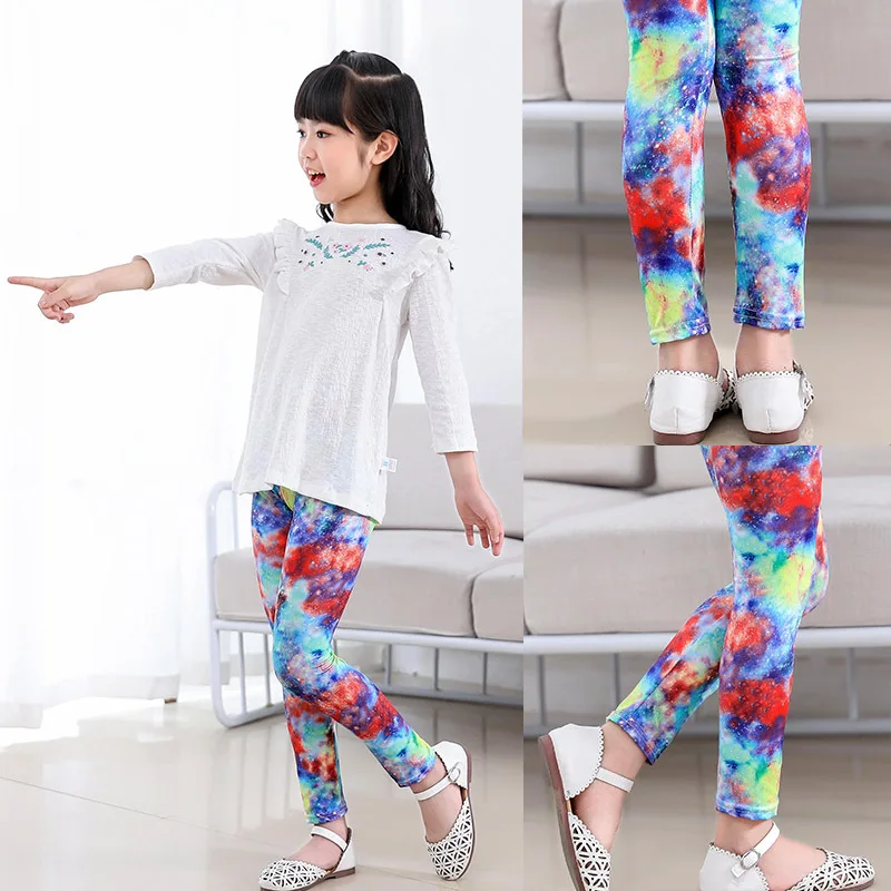 Girls Leggings for Outdoor Travel Clothes Girls Pants Student Casual Wear Customizable Stylish Computer Printing For 2-10 Years