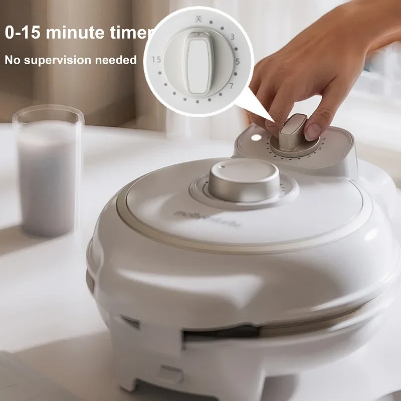 Mini Electric Pancake Maker Timer Egg Waffle Maker Waffle Machine Quick Breakfast Machine 750W Multifunctional Sandwich Maker