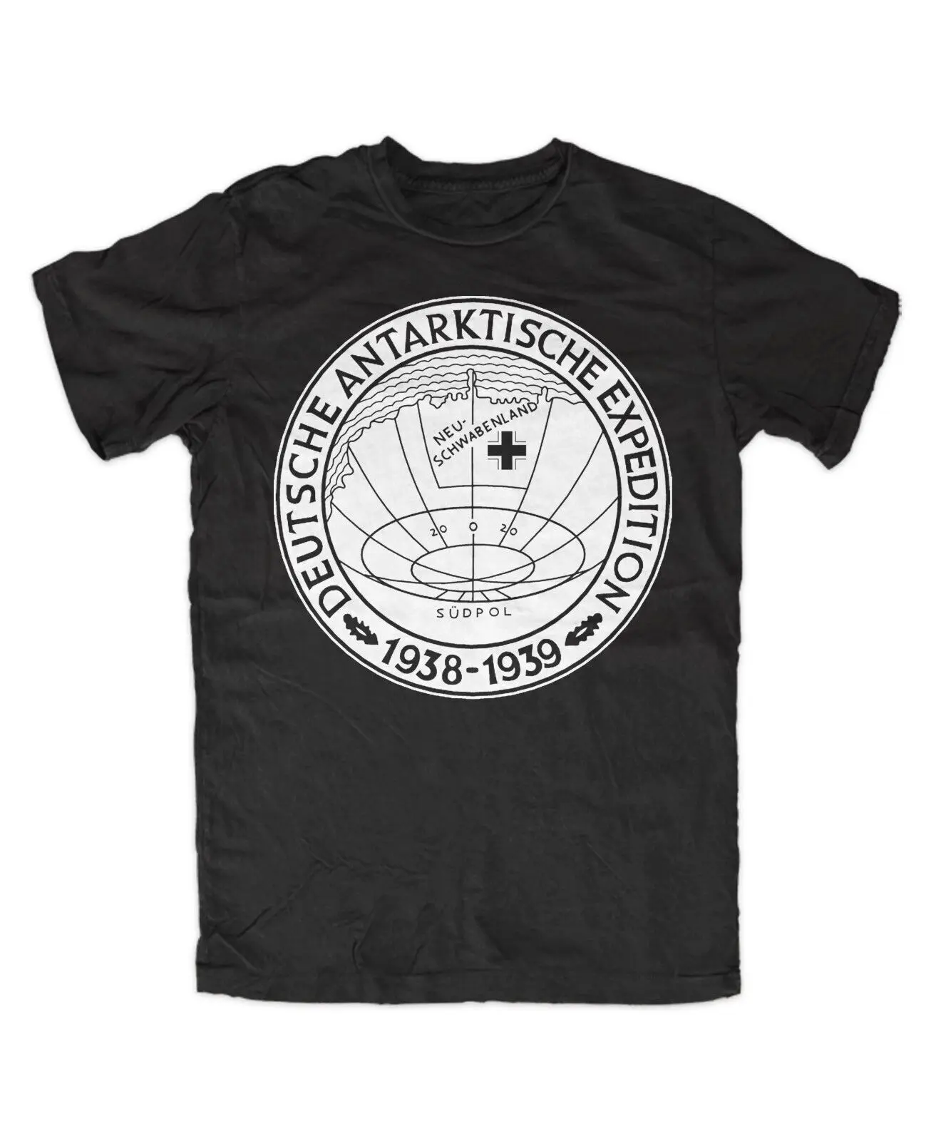 German Antarctic Expedition T Shirt BLACK Reich Spenguin Eternal Haunebu 193