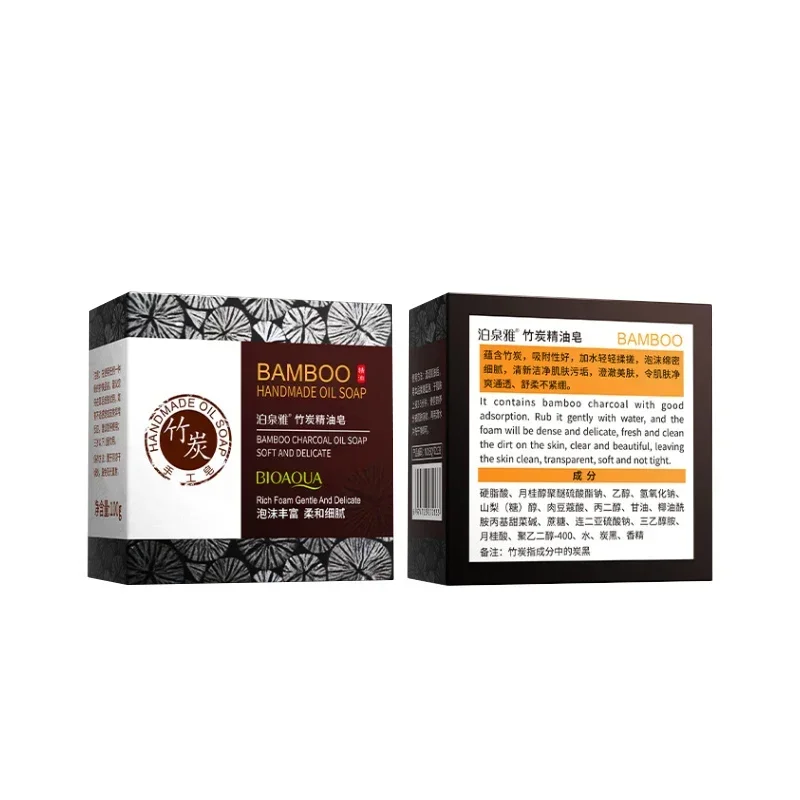 Black Bamboo Charcoal Soap Skin Care Deep Clean Exfoliation Soaps Blackhead Adsorption Improve Whitening Face Body Brightening