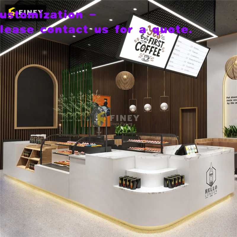 custom.Custom Modern Coffee Shop Interior Decoration Tables and Chairs Furniture Marble Coffee Shop Counters Coffee Shop Design