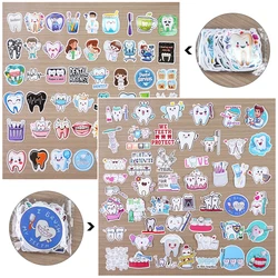 50pcs Tooth Fairy Paper Sticker Cute Cartoon Tooth Shape Stickers Label for Phone Case scrapbook Decor Dentist Gift Reward