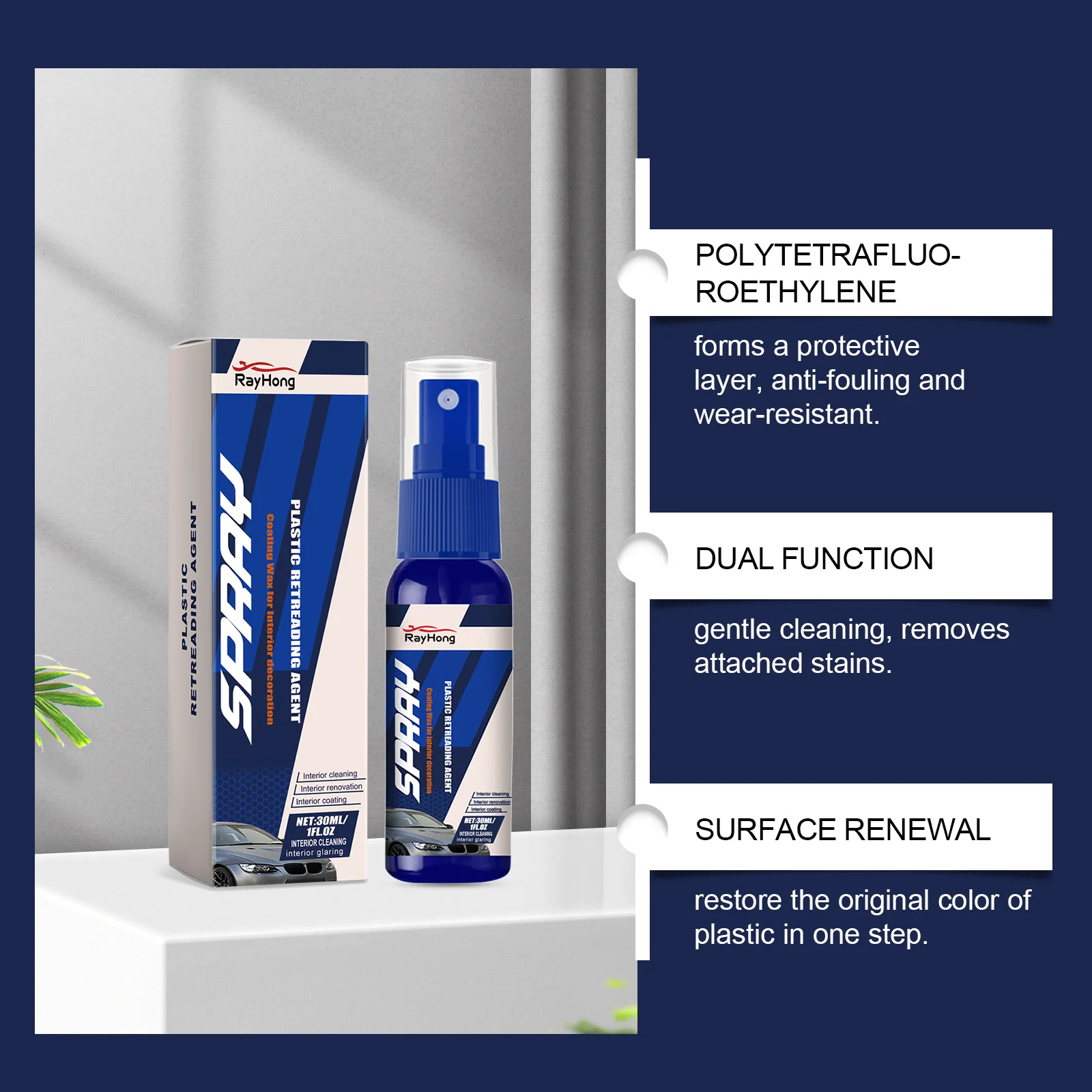 Plastic Restore Revitalizer Plastic Renovator Longlasting Coating For Car Rubbers Refurbish Clean Gloss Black Shiny image 4