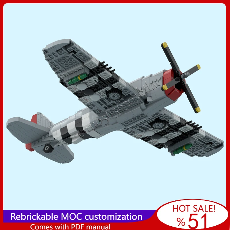 934 pçs P-47 super pesado único motor lutador jato modelo moc blocos de construção tijolo montagem criativa brinquedos para crianças presentes populares