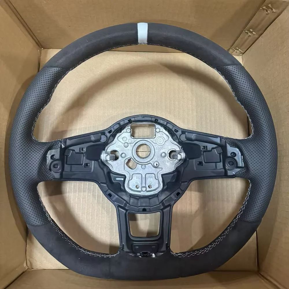 

For VW Golf MK 7.5 7 GTI GTD GTE R 2013--2020 Polo Alcantara Leathe Steering Wheel Base Gray Strip Lable Assembly