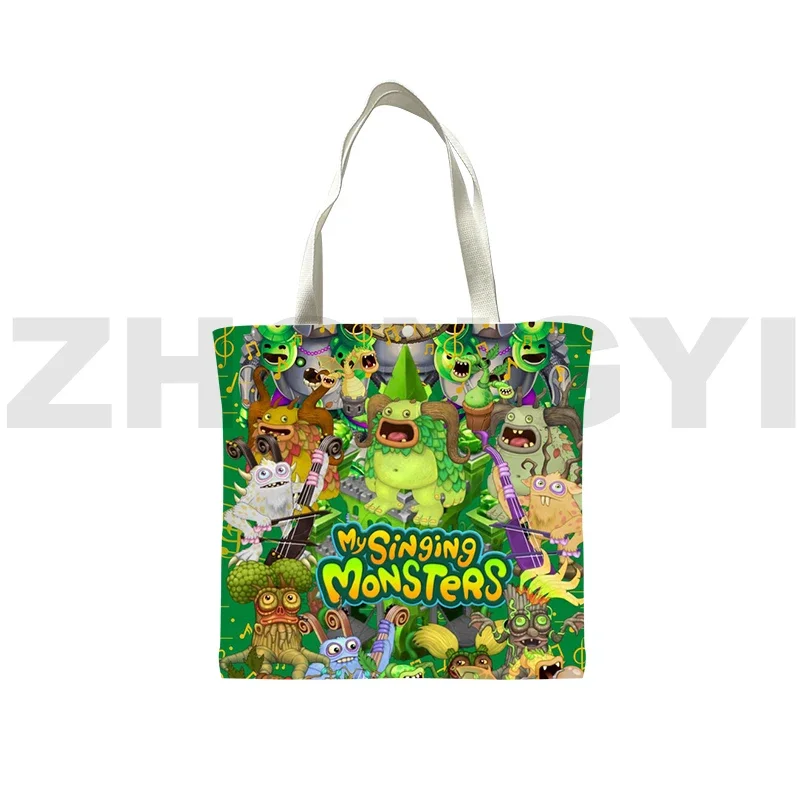 Cartoon My Singing Monsters 3D Print Shoulder Bag Women Handbags Messenger Bag Men Shopping Bags Anime Canvas Bag Cute Tote Bag