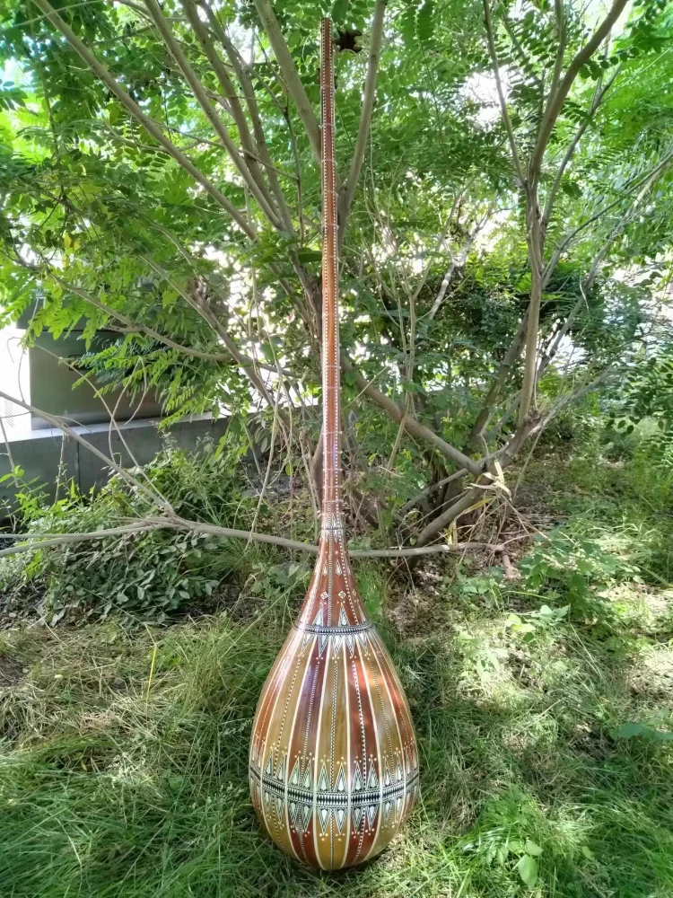 

Traditional Ethnic Minority Musical Instrument Dutar Plucked Instrument Xinjiang Uyghur People Handmade Beginners Practice Dutar