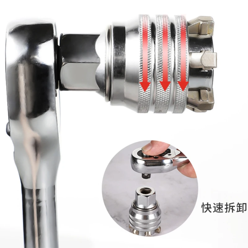 Universal Adjustable Socket Wrench 3/8 Drive 10-19mm Multifunctional Ratchet Spanner Sleeve Metric Bolts Nuts Repair Tool