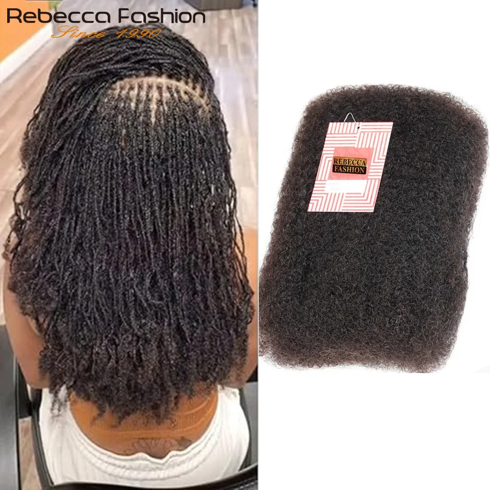 Afro Kinky Bulk Braiding Hair Extensions – Rebecca Fashion Lightweight, Natural Colors for African Braids & Casual Wear