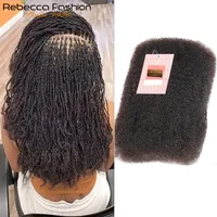 Cabello afro rizado a granel para extensiones de cabello trenzado - Rebecca ligero, colores naturales para trenzas africanas y ropa casual QVR