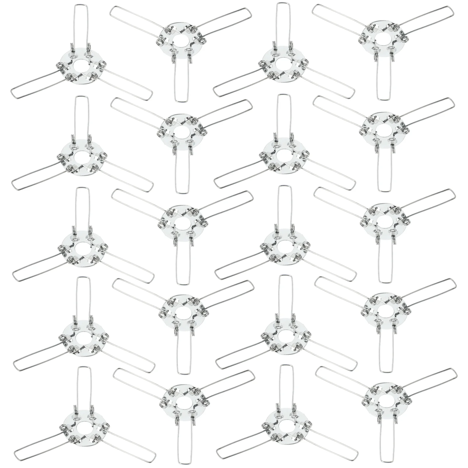 20 Pcs Trident Light Holder Spring Lampshade Fixing Cover Iron Clips LED White Bulbs Tube Creative Accessory Wrought Stand