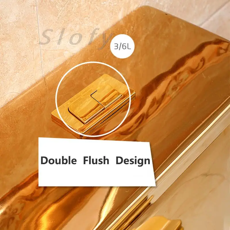 Toilet One Piece Gold Toilet Ceramic Luxury Modern Powerful Flush With System Silent For Basement Toilet Set Lid For Bathroom