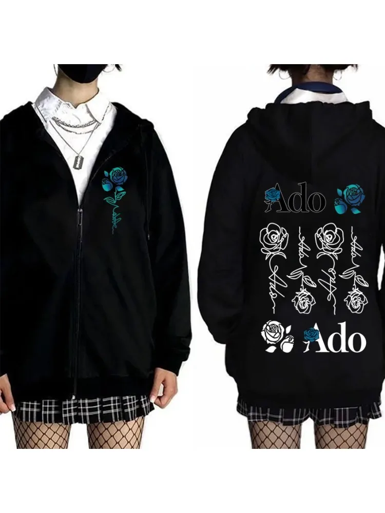Ado World Tour 2025 Hibana sweat à capuche avec fermeture éclair hommes femmes vêtements mode Style japonais Streetwear unisexe décontracté polaire veste zippée