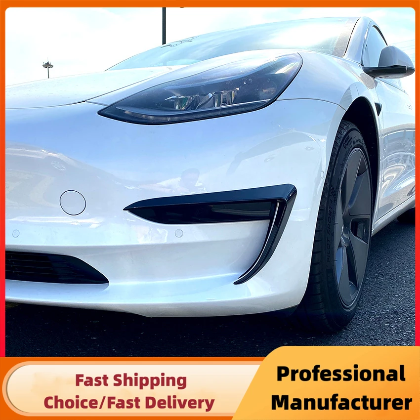 1 paio di fendinebbia per auto copertura del rivestimento per Tesla Model 3 Model Y 2017-2023 paraurti anteriore fendinebbia Wind Knife Spoiler