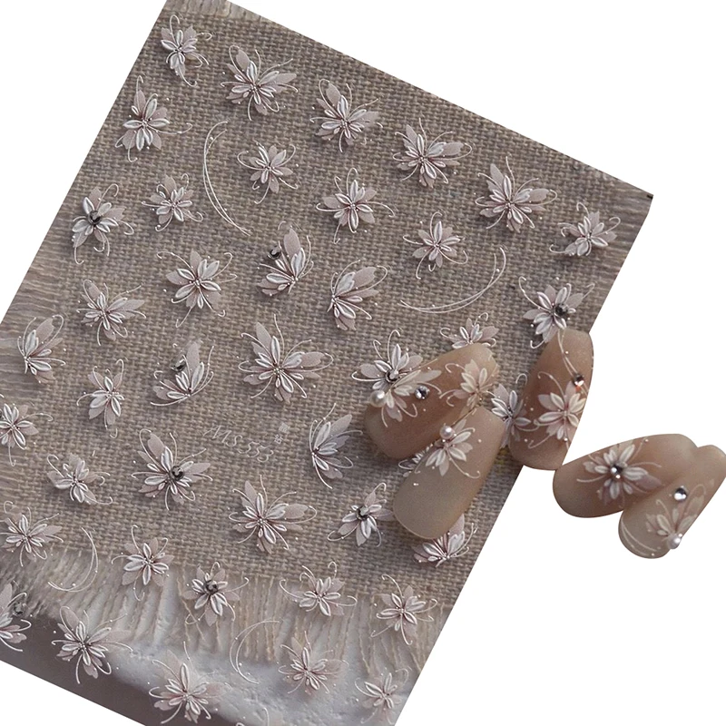 حار 1 ورقة 5D تنقش اليد رسم فراشة مسمار ملصقا ذاتية اللصق الشارات اضغط على الأظافر DIY بها بنفسك مسمار الفن اكسسوارات الديكور