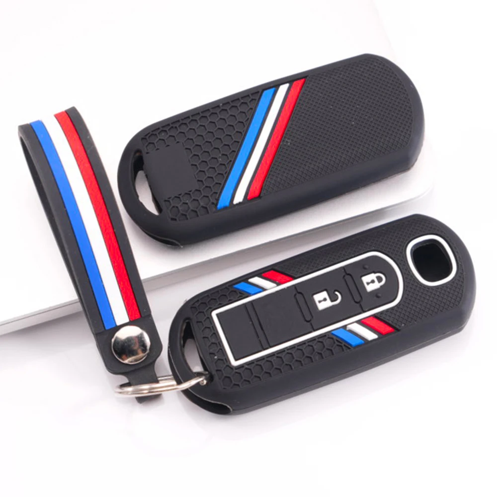 Soft Key Holder With Wrist Strap For Mazda 3 Axela 6 Atenza CX3 CX5 CX8 CX9 CX30 CX50 CX60 MX5 MX30 Shockproof Wear Resistant