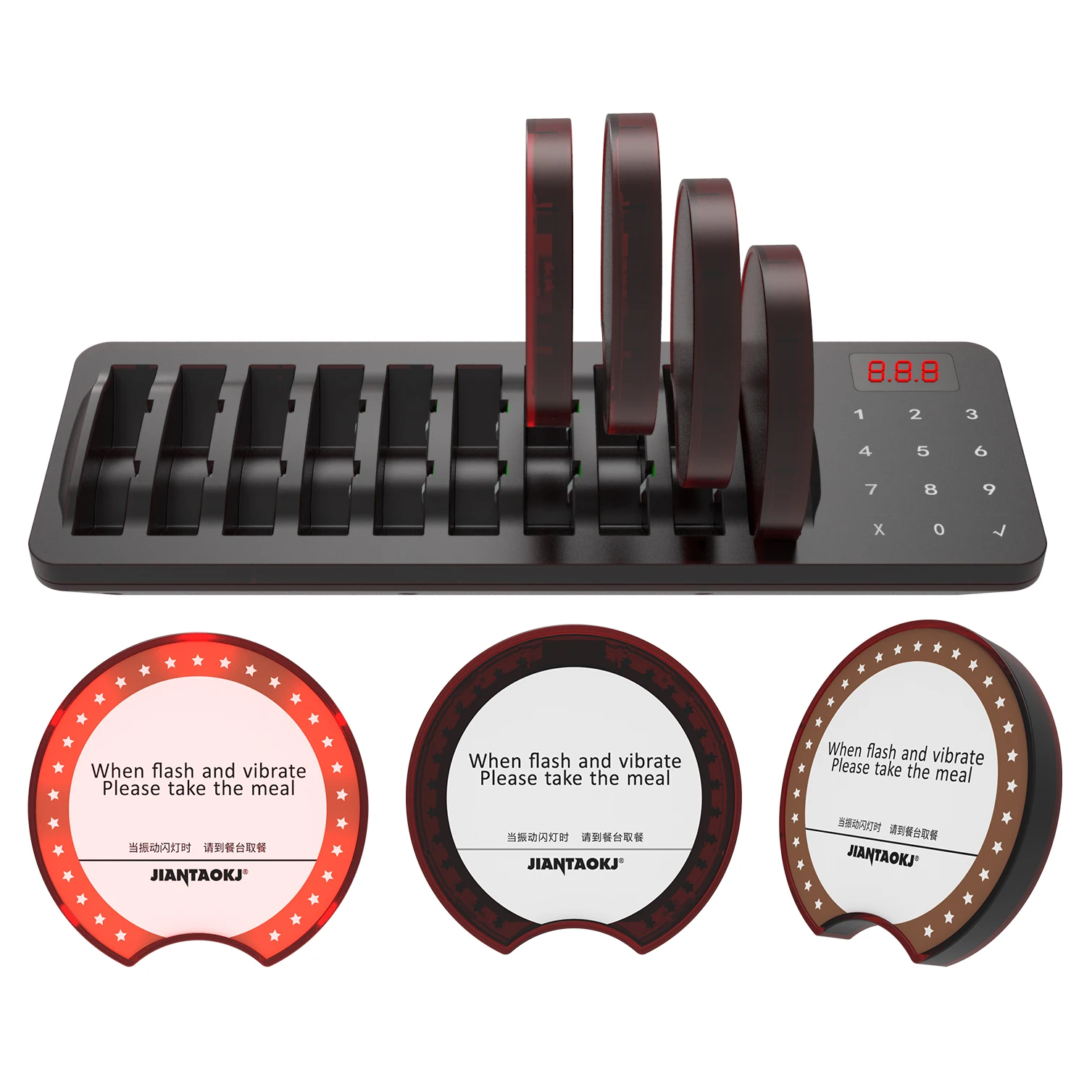 Restaurant Pager Wireless Calling System Guest Pager With 10/20 Receivers for Fast Food Cafe Food Court