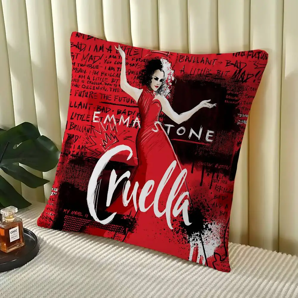 C-CRUELLA EMMA حجر الفيلم الكلاسيكي غطاء الوسادة وسادة غطاء ديكور المخدة المطبوعة كيس وسادة للأريكة #2