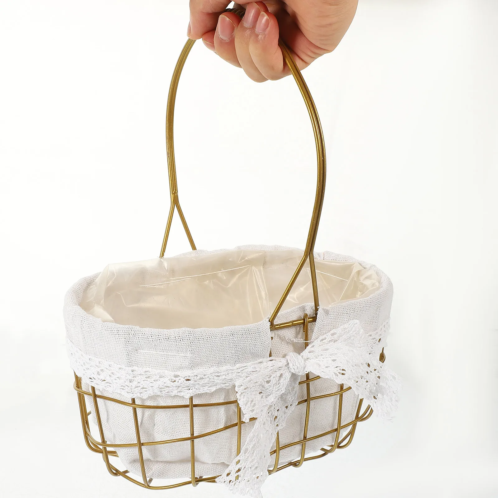 

2pcs Iron Storage Decorative Baskets Storage Flowerpot Woven Flower Flower Basket Woven Basket Plant Decorative