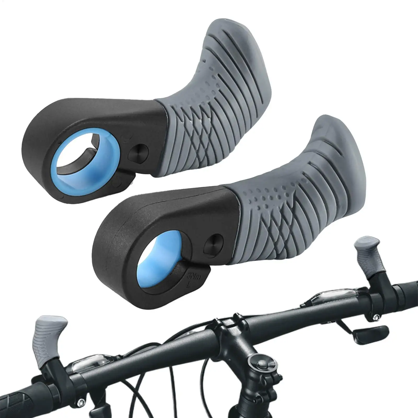 

Велосипедные ручки для руля Нескользящие велосипедные ручки Эргономичные аксессуары для отдыха Большой палец для дороги Горный длинный велосипед Dirtbike