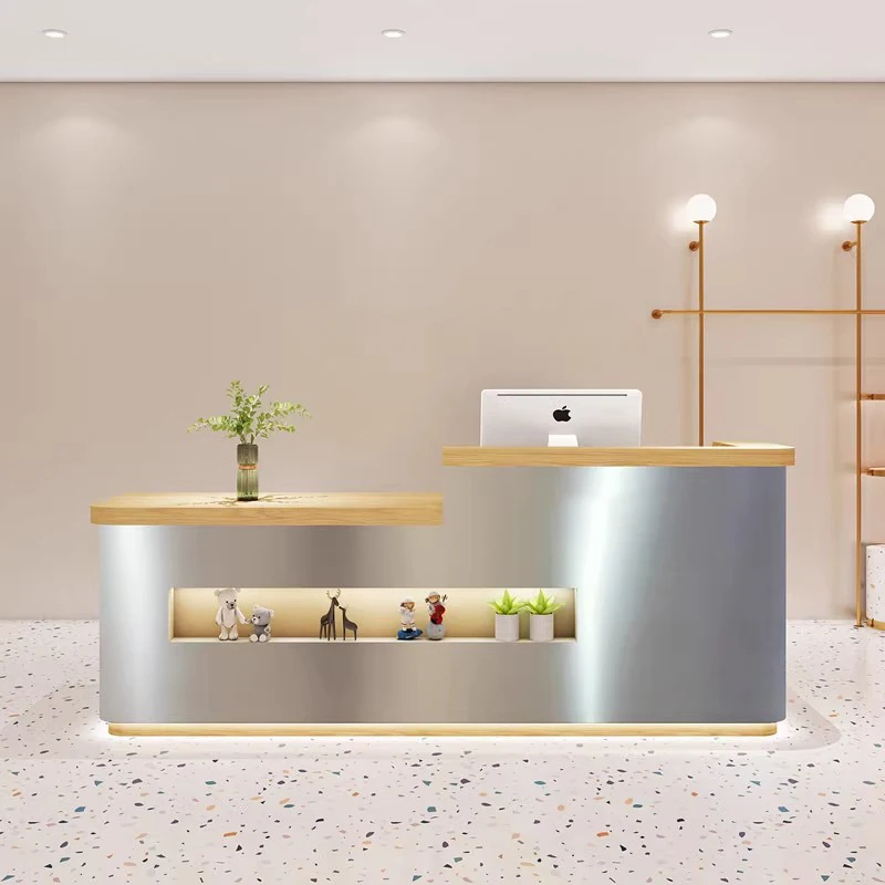 Personalized Light Emitting Diode Spa Reception Beauty Salon Front Desk Simple Design Hair Salon Reception