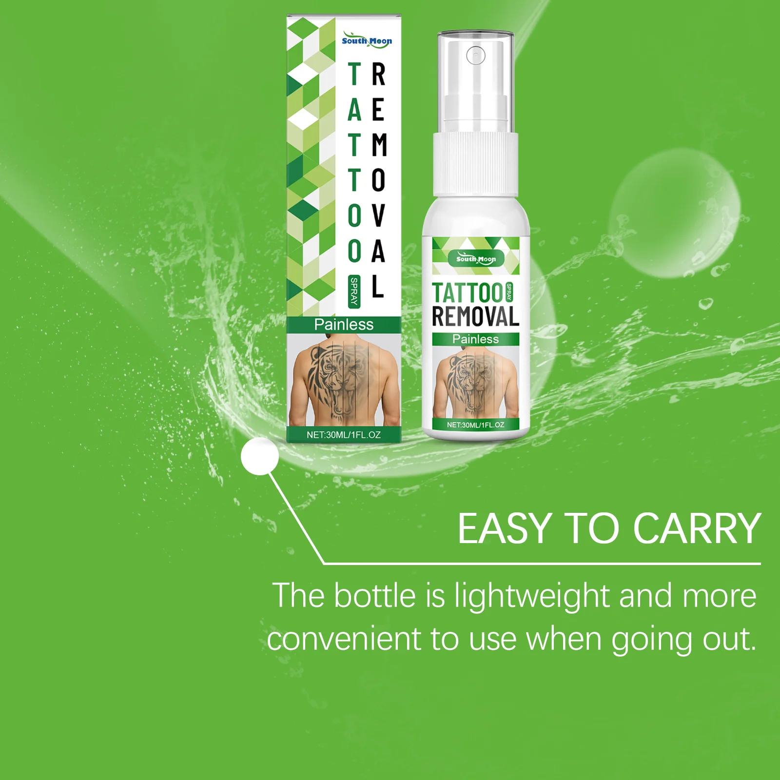 South Moon – Spray de soin pour l'élimination des tatouages, apaisant, réparateur de la douleur, prévention des dommages, soins post-sol, Kit d'huiles de traitement Permanent pour tatouage