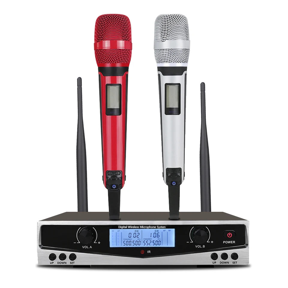 500-599MHz UHF SKM9100/SKM9000 Stage Performance Home KTV Professional Dual Wireless Microphone Dynamic Material metal