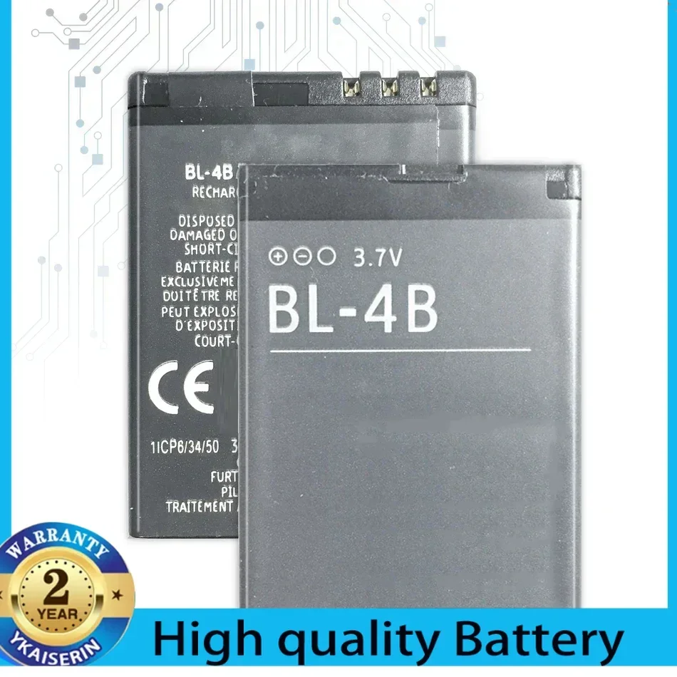 BL-4B Battery for Nokia N76 5000 5320XM 7070 2505 2630 2660 2760 7088 2730 6111 N75 BL 4B 700mAh Mobile Phone Batteries Warranty