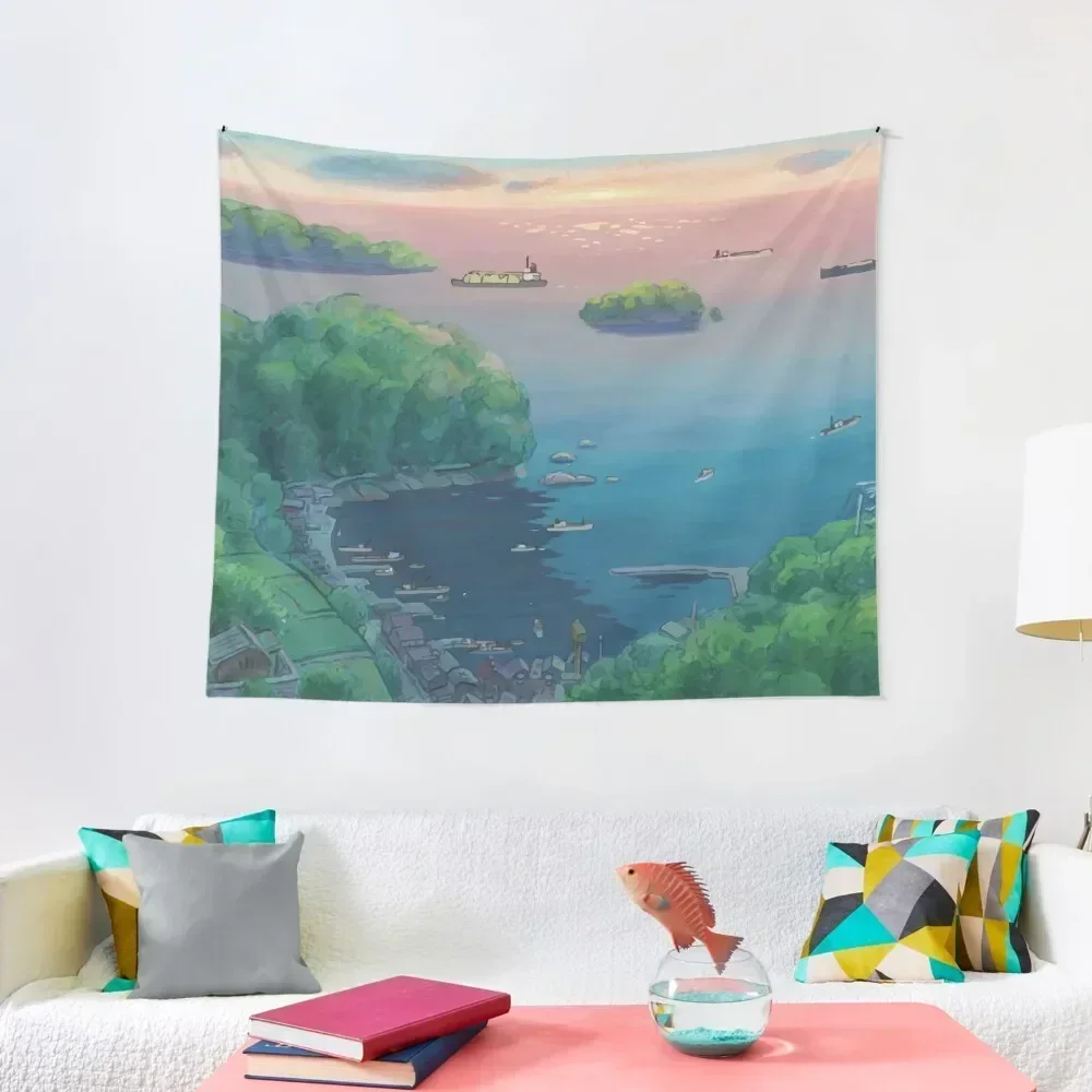 

Anime Inspired Ocean Landscape Tapestry On The Wall Wallpapers Home Decor Wallpaper Tapestry