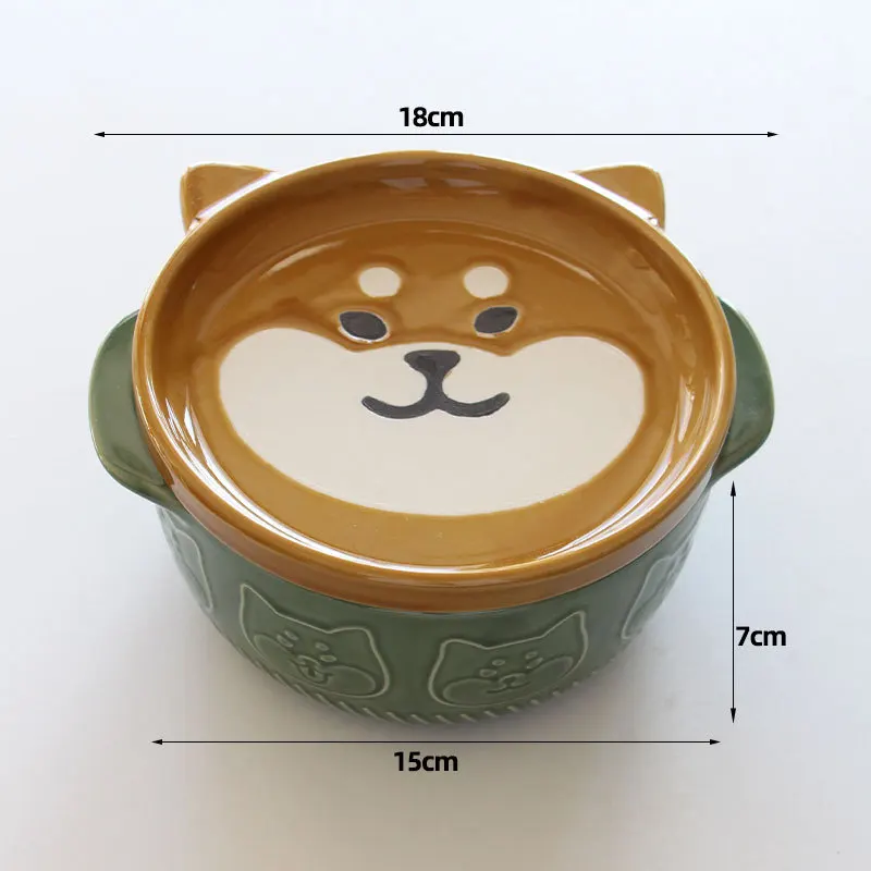 850ML Japanese Cartoon Cat Ceramic Bowl Cute Animal Bowl Instant Noodle Bowl With Cover Kitchen Utensils Ceramic Tableware