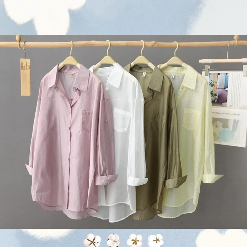 

Breathable Thin Micro-transparent Sunscreen Clothes Female New 2026 Summer New Very Fairy Sunscreen Shirt Versatile Shirt Jacket