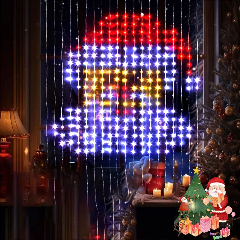 400LED 6.6x6.6ft أضواء الستار الذكية RGBIC نافذة الجنية ضوء APP التحكم عن بعد وضع الموسيقى للمنزل هالوين زينة عيد الميلاد #3