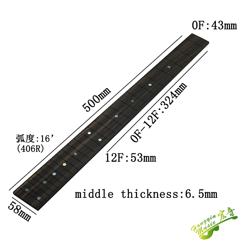 for Electric guitar neck fingerboard 648 628 string length 22 24Fret Wire Rose wood Ebony fretboard Frets with sound point