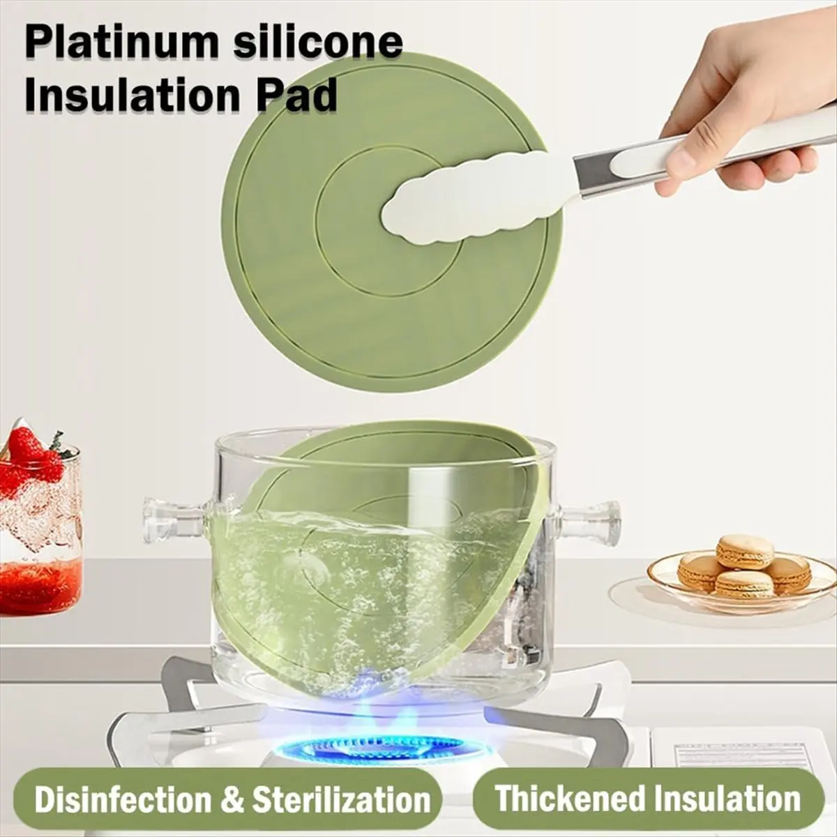 kuaishan 6 Thickened Pot Holders Pad with 1 Gold Triangle Holder Non-Slip Pads for Kitchen Hot Pots Restaurant Ceramic Cup