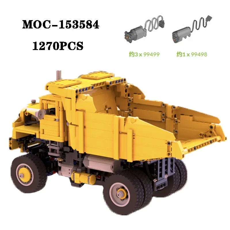 

New MOC-153584 Dump Truck Spliced Building Block Model 1270PCS Adult and Children's Toys Educational Birthday Christmas Gift