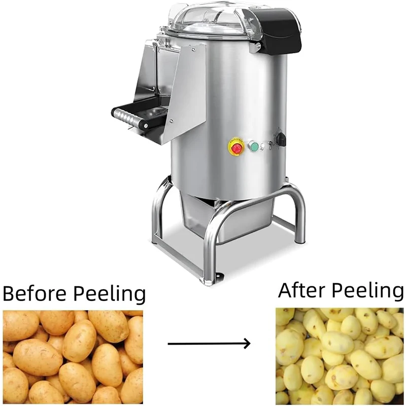 Pelapatate elettrico automatico commerciale ad alta potenza in acciaio inossidabile per carote, macchina per la pulizia, frutta e verdura