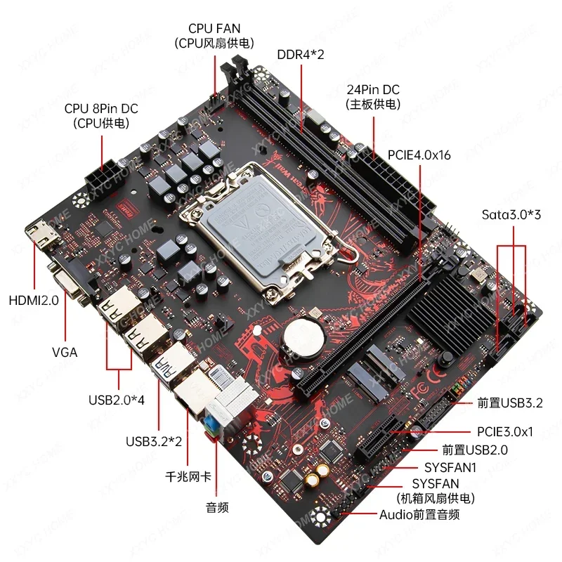 Great Wall H610M desktop main board computer gaming Core CPU memory three-piece set 12100/12400F