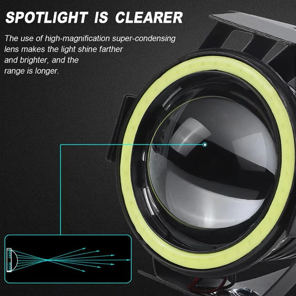 Reflektory motocyklowe lampa pomocnicza U7 reflektor led 12V DRL dla TIGER 1200 EXPLORER TIGER anioł oko światło przeciwmgielne projektor silnik — zdjęcie 5