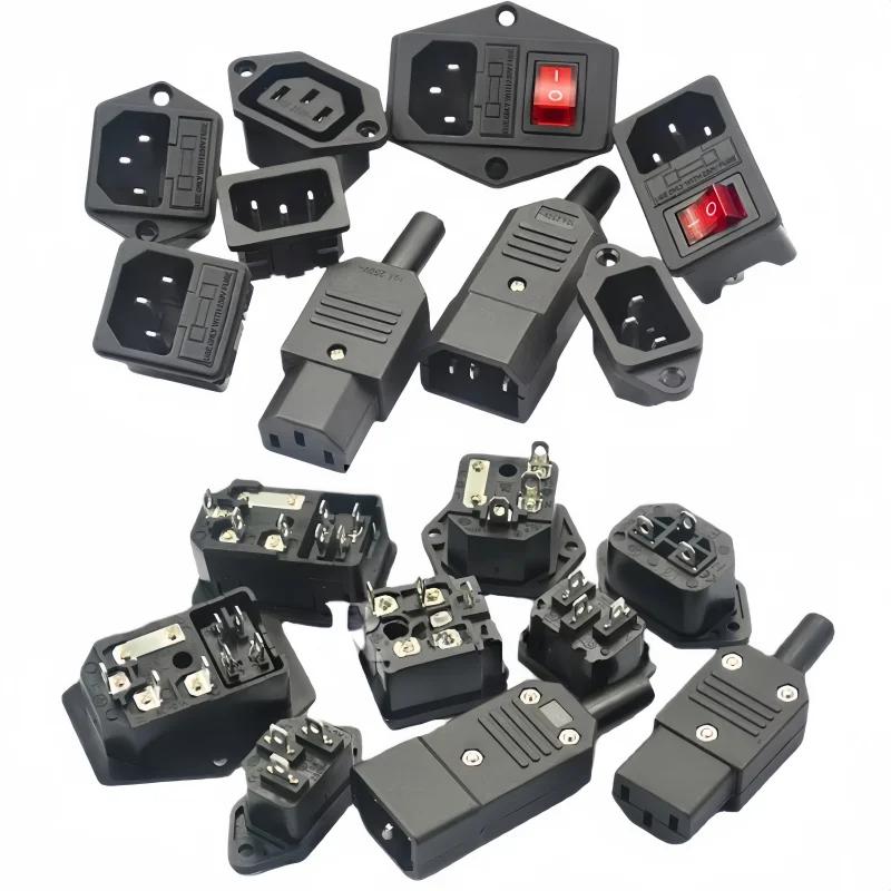 

1PCS Three-Core AC Power Cord with Male And Female Plugs Pure Copper Charging Seat Character Socket Plug