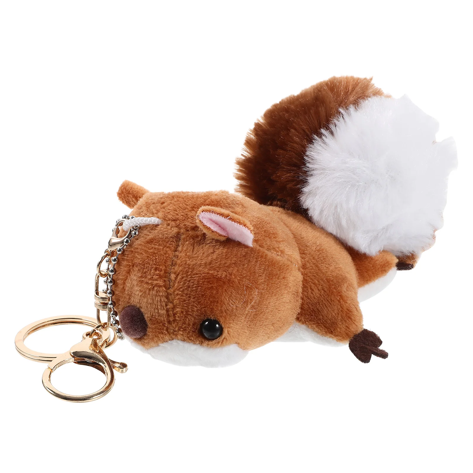 Squirrel Pendant Plush Keychain Cartoon Gold Buckle Cute Keychains Purse Backpack Handbag Charms Pp Cotton