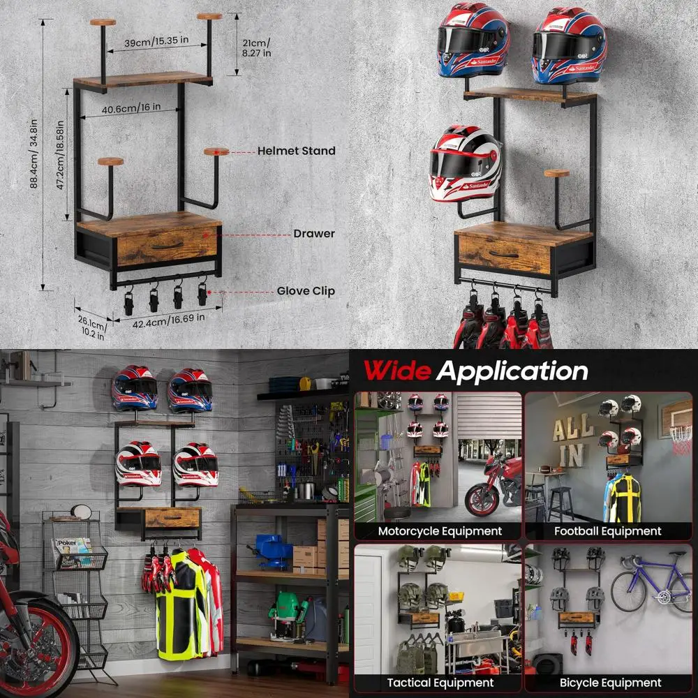 Helmet Rack Wall Mo…