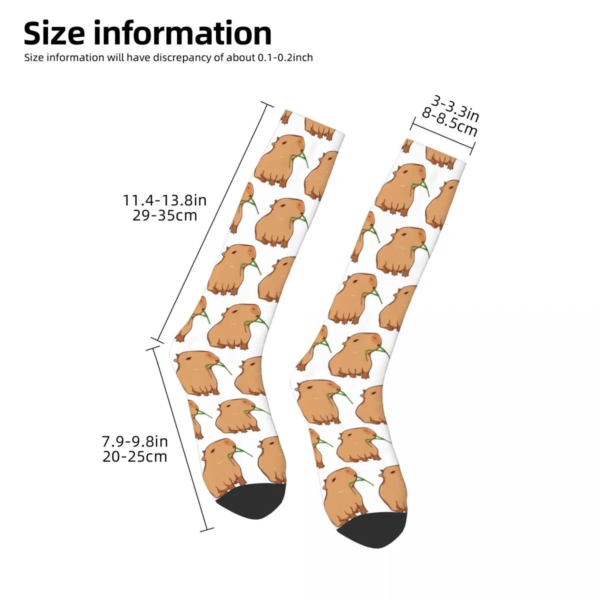 Capybara With A Leaf, Eat Your Greens Socks Harajuku Stockings All Season Long Socks Accessories for Unisex Birthday Present