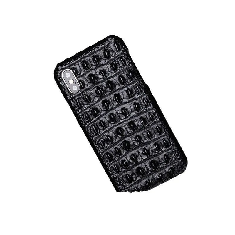 

Applicable to Apple 16ProMax mobile phone case, new 13Mini real cowhide 15 half packs, crocodile back 14 protective case